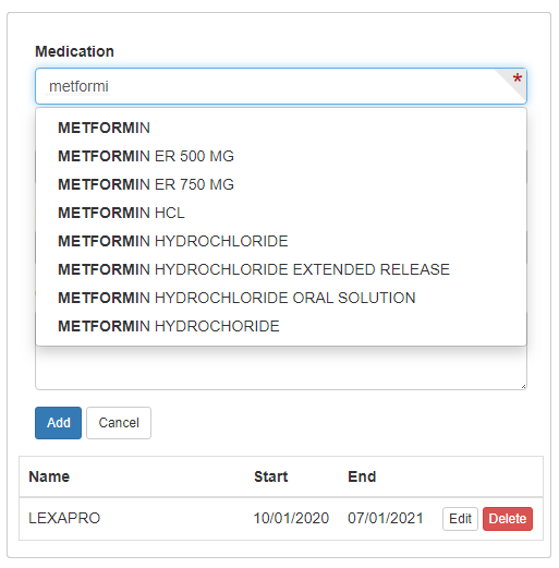 UnaCasePro - Vitals and Medications